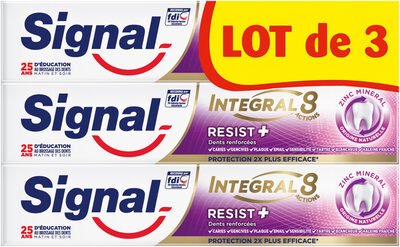 Unilever, Signal Signal Integral 8 Dentifrice Resist Plus 75ml Lot de 3