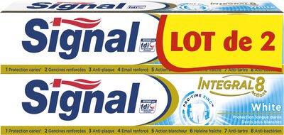 Unilever, Signal Signal Integral 8 Dentifrice White 2x75ml