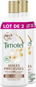 Unilever, Timotei Timotei Après Shampoing Femme enrichie aux Huiles d’Argan Bio et d’Amande et Fleur de Jasmin Lot 2x300ML