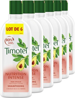 Unilever, Timotei Timotei Nutrition Intense Shampoing Femme à l’Huile d’Avocat 100% d’origine naturelle Cheveux Secs Lot de 6x300ml