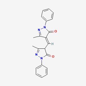 3H-PYRAZOL-3-ONE, 4-[(1,5-DIHYDRO-3-METHYL-5-OXO-1-PHENYL-4H-PYRAZOL-4-YLIDENE)METHYL]-2,4-DIHYDRO-5-METHYL-2-PHENYL-