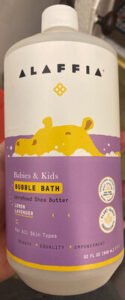 Alaffia Babies & kids bubble bath on refined Shea, butter lemon lavender