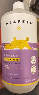 Alaffia Babies & kids bubble bath on refined Shea, butter lemon lavender
