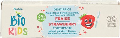 Auchan Auchan bio dentifrice enfants 3-6 ans fraise