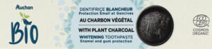 Auchan Dentifrice blancheur au charbon vegetal