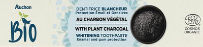 Auchan Dentifrice blancheur au charbon vegetal