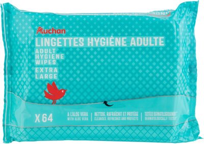 Auchan Lingettes hygiène adulte