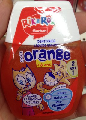 Auchan, Rik & Rok Dentifrice liquide enfant goût orange