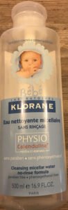 Bébé Klorane, Klorane, Klorane bébé, Laboratoires Klorane, PHYSIOcalenduline, Pierre Fabre Eau nettoyante micellaire sans rinçage