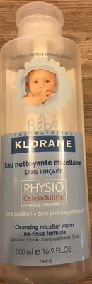 Bébé Klorane, Klorane, Klorane bébé, Laboratoires Klorane, PHYSIOcalenduline, Pierre Fabre Eau nettoyante micellaire sans rinçage