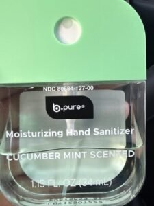 B pure B pure moisturizing hand sanitizer