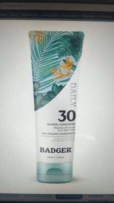 Badger Daily Mineral Sunscreen with Zinc Oxide, SPF 30