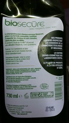 bio-secure shampoing cheveux normaux
