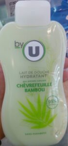 By U, U Lait de douche hydratant aux extraits naturels de chèvrefeuille et de bambou