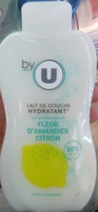 By U, U Lait de douche hydratant aux extraits naturels fleur d’amandier citron