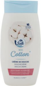 Carrefour Crème de douche lait de coton hydratante