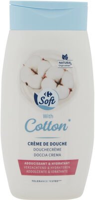 Carrefour Crème de douche lait de coton hydratante