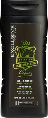 Carrefour, Les Cosmétiques Design Paris Exclusive Gentlemen Extreme Player Vegas Gel douche musc vanillé