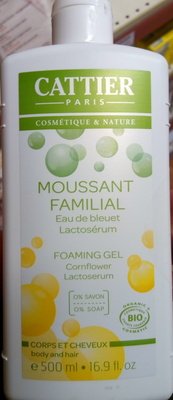 Cattier Gel moussant familial eau de bleuet lactosérum