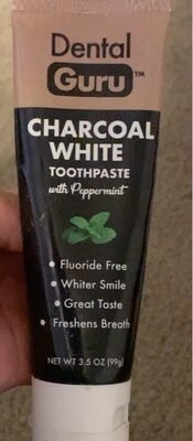 Charcoal white toothpaste with peppermint