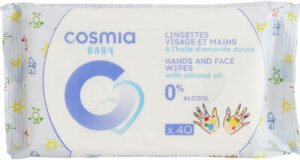 Cosmia Baby Lingettes visage et mains à l’huile d’amande douce