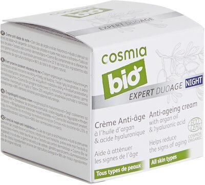 Cosmia Bio Crème anti-âge nuit bio à l’huile d’argan et acide hyaluronique