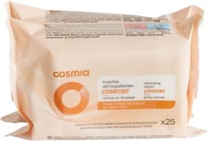Cosmia Cosmia – 25 lingettes démaquillantes – douceur – tous types de peaux – 132.5g
