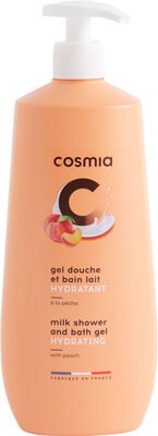 Cosmia Cosmia gel douche et bain lait hydratant a la peche