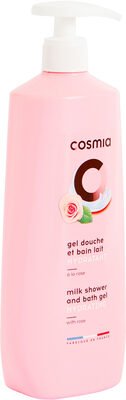 Cosmia Cosmia gel douche et bain lait hydratant a la rose – flacon avec pompe