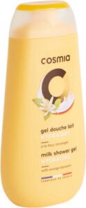 Cosmia Cosmia gel douche lait hydratant a la fleur d’oranger pour adultes et enfants de plus de 3 ans en flacon