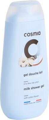 Cosmia Cosmia gel douche lait hydratant a la fleur de coton – flacon avec capsule