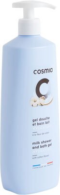 Cosmia Gel douche et bain lait hydratant à la fleur de coton
