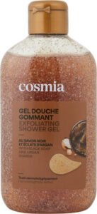 Cosmia Gel douche gommant au savon noir et éclats d’argan