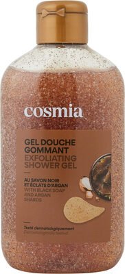 Cosmia Gel douche gommant au savon noir et éclats d’argan