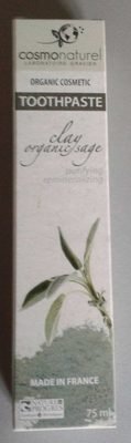 Cosmo Naturel Laboratoire Gravier Toothpaste clay organic sage