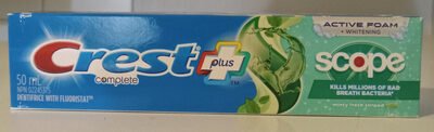 Crest, Crest Complete, Scope Active Foam + Whitening Minty Fresh Striped Dentifrice with Flouristat