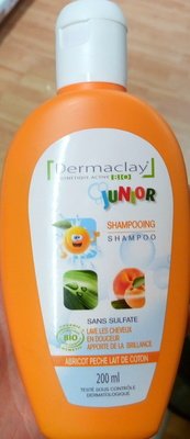Dermaclay, Dermaclay Junior Shampooing abricot pêche lait de coton