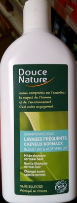 Douce Nature Shampooings doux lavage fréquent cheveux normaux bleuet bio & aloe vera bio