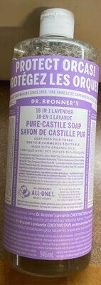 Dr Bonner’s Liquid Castile Soap / Savon, Dr. Bronner’s 18-in-1 Lavender Pure-Castile Soap