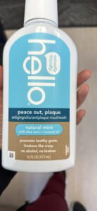 Hello Peace out, plaque Antigingivitis/antiplaque mouthwash