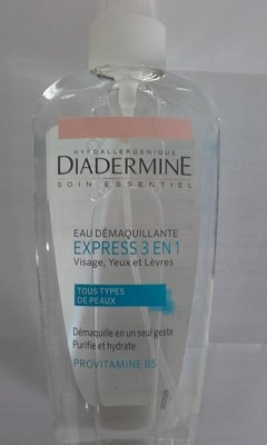 Henkel, Diadermine Eau Démaquillante Express 3 en 1 Visage, Yeux et Lèvres