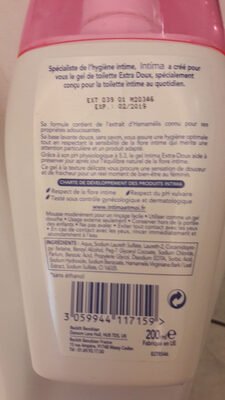 Intima Gel Extra Doux de Toilette Intime à l’extrait d’hamamélis