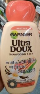 L’Oréal, L’Oreal Consumer products, Garnier, Ultra-Doux Shampooing 2 en 1 au lait de vanille et pulpe de papaye