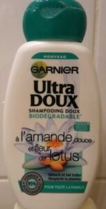 L’Oréal, L’Oreal Consumer products, Garnier, Ultra Doux Ultra Doux Shampooing doux biodégradable à l’amande douce et fleur de lotus