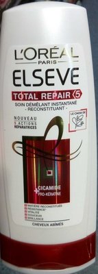 L’Oréal, L’Oreal Consumer products, L’Oréal Paris, Elsève Total Repair 5 Soin démêlant instantané reconstituant Cicamide + Pro-Kératine