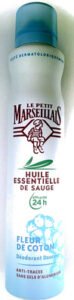 Le Petit Marseillais Déodorant douceur Huile essentielle de Sauge Fleur de Coton