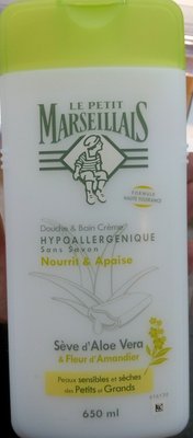Le Petit Marseillais Douche et bain crème hypoallergénique sans savon – Seve d’aloe vera et fleur d’amandier