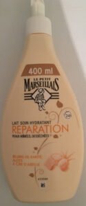 Le petit Marseillais lait soin hydratant réparation peaux abîmées desséchées