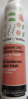 Les Cosmétiques design, Nectar of nature Déodorant 24h fraicheur tendre pétales de freesia effluve douce