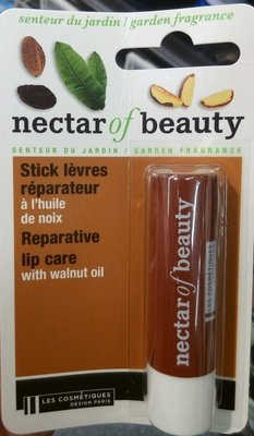 Les cosmétiques design Paris, Nectar of beauty Stick lèvres réparateur à l’huile de noix